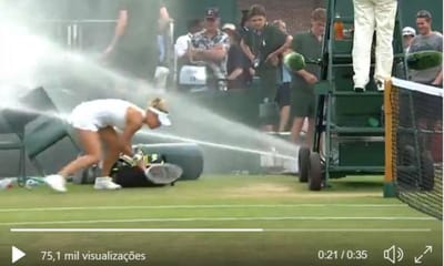 VÍDEO: jogadores atacados em Wimbledon... pelo sistema de rega - TVI