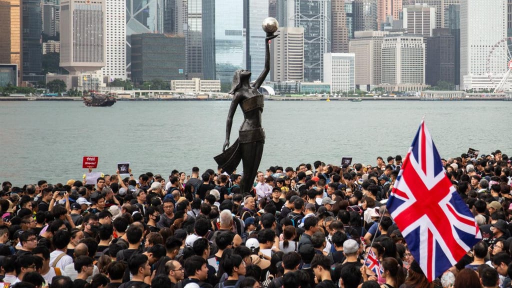 Manifestação em Hong Kong