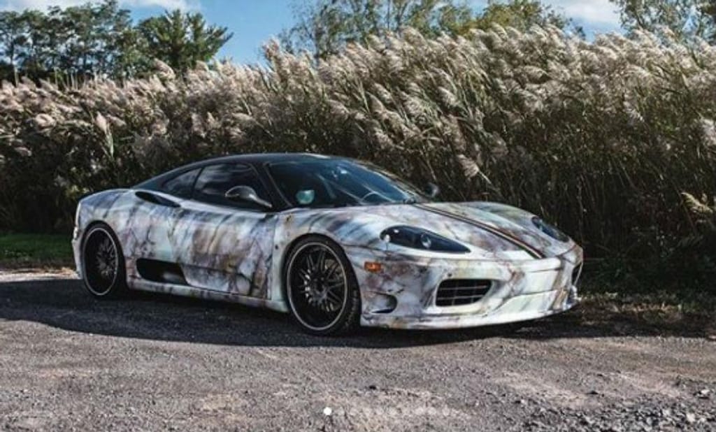 Ferrari 'de mármore' (reprodução Instagram Prestige Auto Styling)