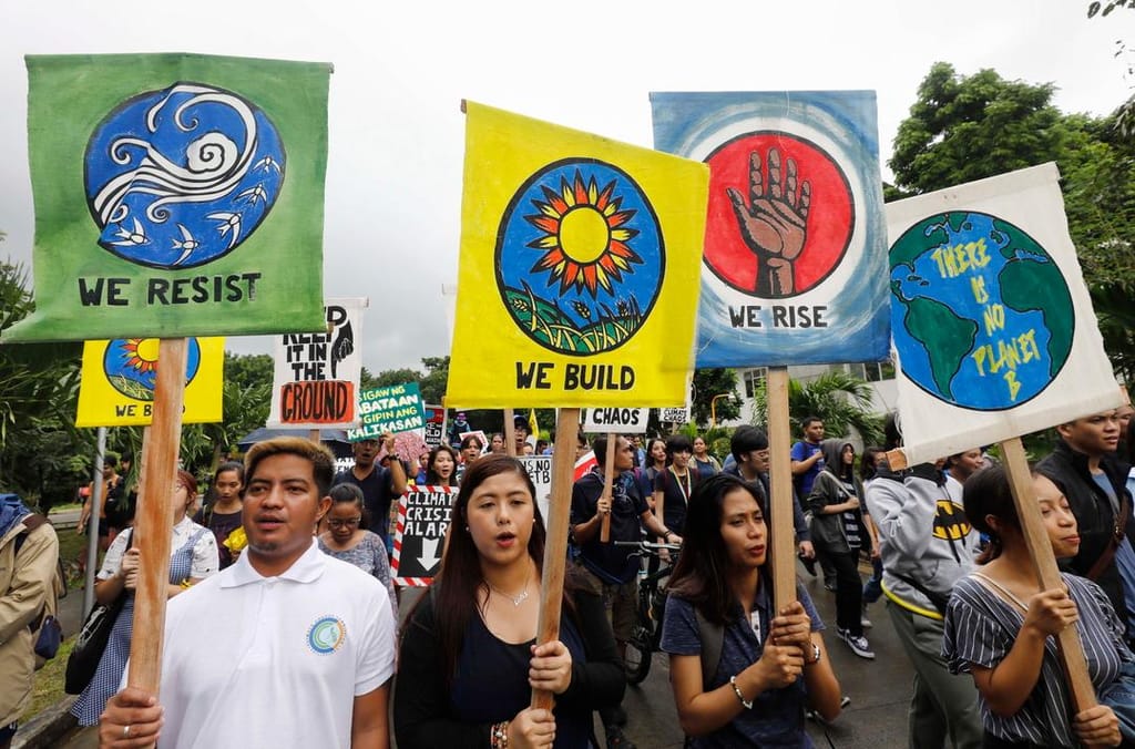 Protestos nas Filipinas durante a greve global do clima