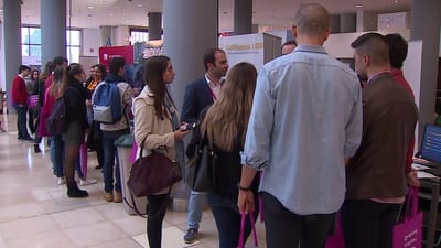 Jovens procuram primeiro trabalho na Feira de Emprego no Porto - TVI
