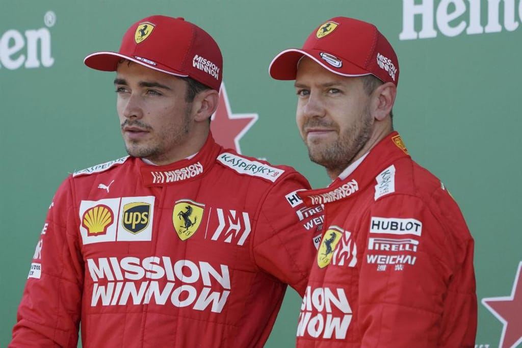 Leclerc e Vettel (Associated Press)