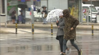 Chuva forte coloca sete distritos sob aviso amarelo - TVI