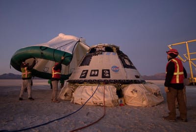Cápsula da Boeing aterra em segurança após falhar acoplagem com estação espacial - TVI