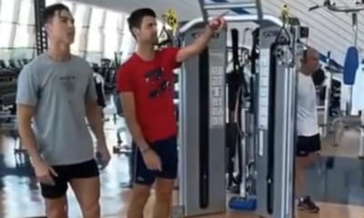 VÍDEO: Cristiano Ronaldo ensina Djokovic a saltar - TVI