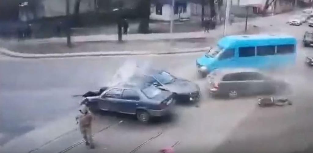 Acidente na Ucrania (Reprodução Youtube)