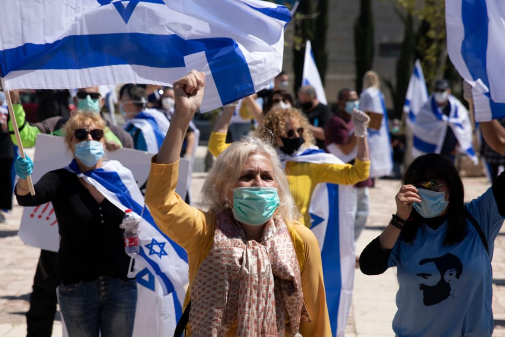 Manifestação pró-Netanyahu