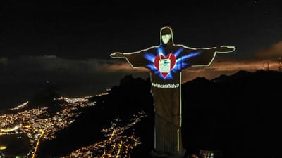 Covid-19: Cristo Redentor do Rio de Janeiro de máscara para alertar população - TVI