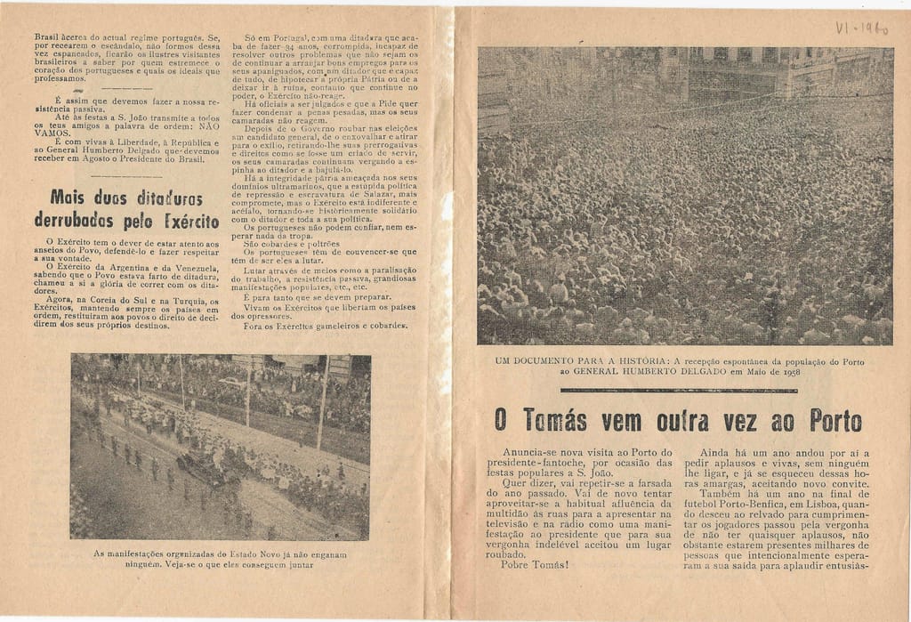 Arquivo Ephemera: resistência à ditadura do Estado Novo - 1958
