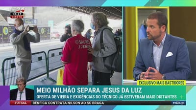 Exclusivo Mais Bastidores: falta meio milhão de euros para o regresso de Jesus ao Benfica - TVI
