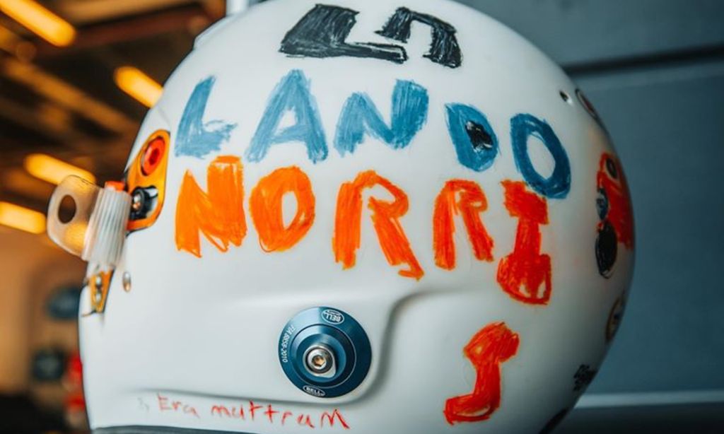Menina de seis anos ilustrou capacete de Lando Norris para o GP de Silverstone (Foto: Lando Norris - Facebook)