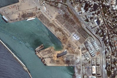 Porto de Beirute ficou com cratera de 43 metros de profundidade - TVI