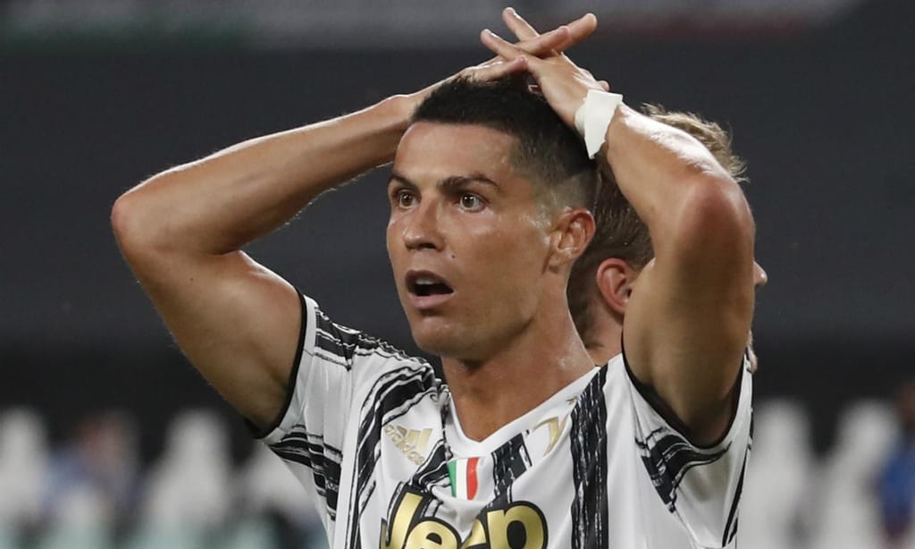 Cristiano Ronaldo no Juventus-Lyon (AP Photo/Antonio Calanni)