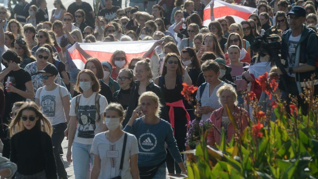 Manifestação em Minsk