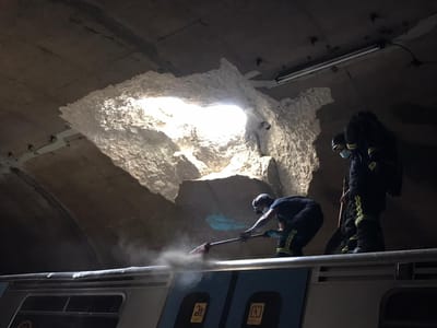 Desabamento em linha azul do metro faz quatro feridos em Lisboa - TVI