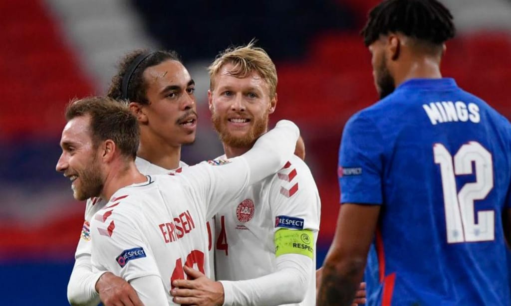 Dinamarca bateu a Inglaterra em Wembley