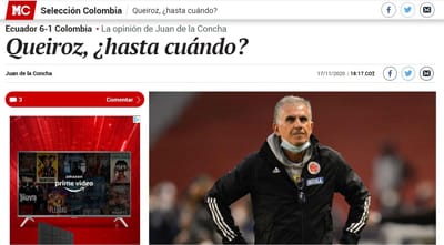 Críticas na Colômbia: «Alguém justifica que Queiroz não seja despedido hoje?» - TVI