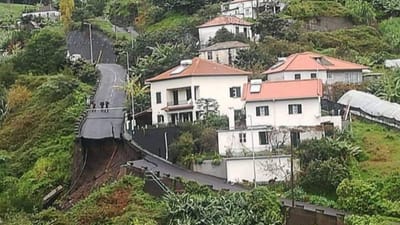 Estrada desaba na Madeira por causa do mau tempo - TVI