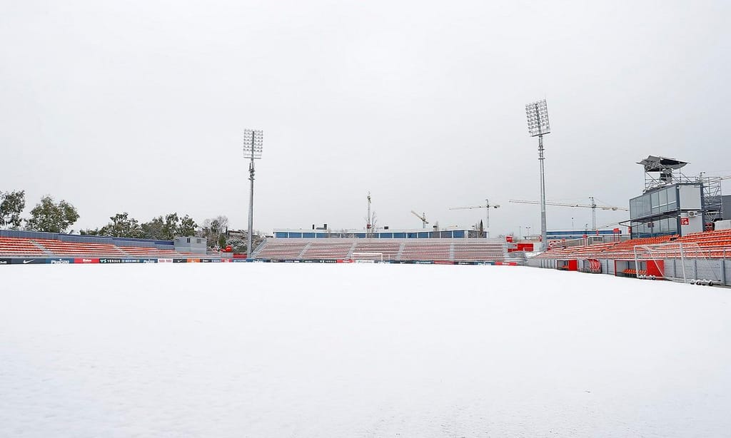 Neve na cidade desportiva do Atlético de Madrid