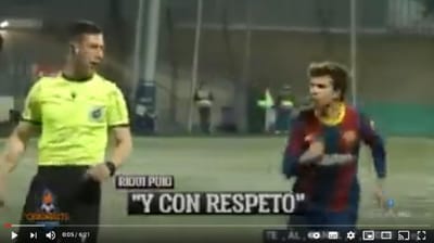 Prodígio do Barça pega-se com árbitro: «Fala-me com respeito» - TVI