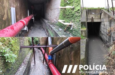 Clientes de restaurante ilegal fogem por túnel de escoamento de água e têm de ser retirados pelos bombeiros - TVI