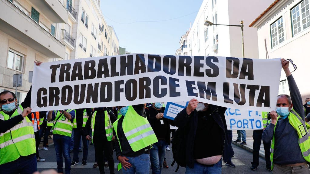 Trabalhadores da Groundforce em novo protesto contra falta de pagamento de salários