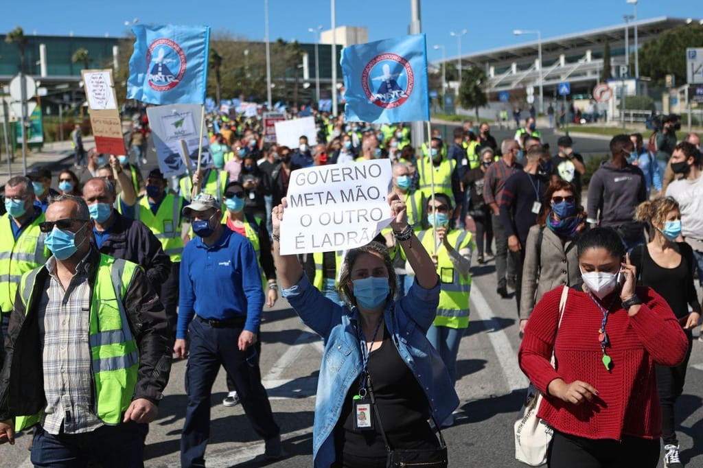 Manifestação de trabalhadores da Groundforce