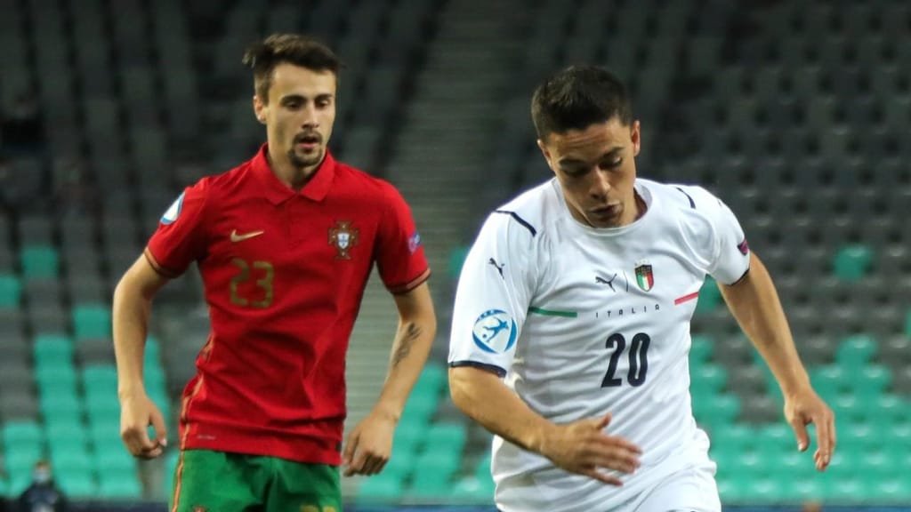 Euro sub-21: Raspadori e Fábio Vieira no Portugal-Itália (Sandi Fiser/EPA)

