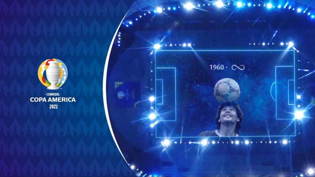 A emotiva homenagem a Maradona antes do Argentina-Chile (twitter CONMEBOL)