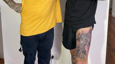 FOTO: Di María tatuou troféu da Copa América na perna que decidiu a final - TVI