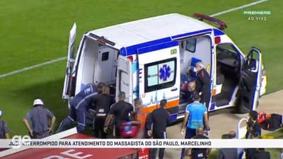 Susto no São Paulo: massagista sentiu-se mal e ambulância não pegava - TVI