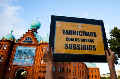 Meia centena manifesta-se em Lisboa pelos touros e contra touradas - TVI