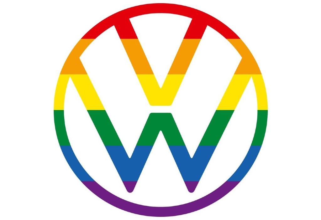 Logo da Volkswagen para o festival Orgulho de Milton Keynes