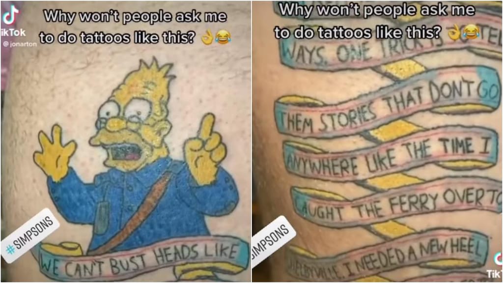 Tatuagem Abe Simpson
