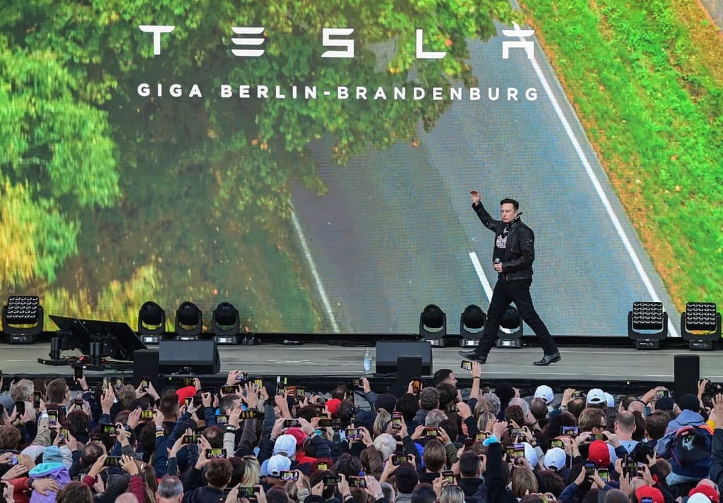 Elon Musk na GigaFest de Berlim (Associated Press)