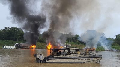 Governo brasileiro manda queimar 69 barcos de mineiros ilegais na Amazónia - TVI