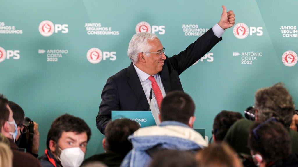 António Costa celebra vitória do PS nas legislativas (Miguel A. Lopes/Lusa)