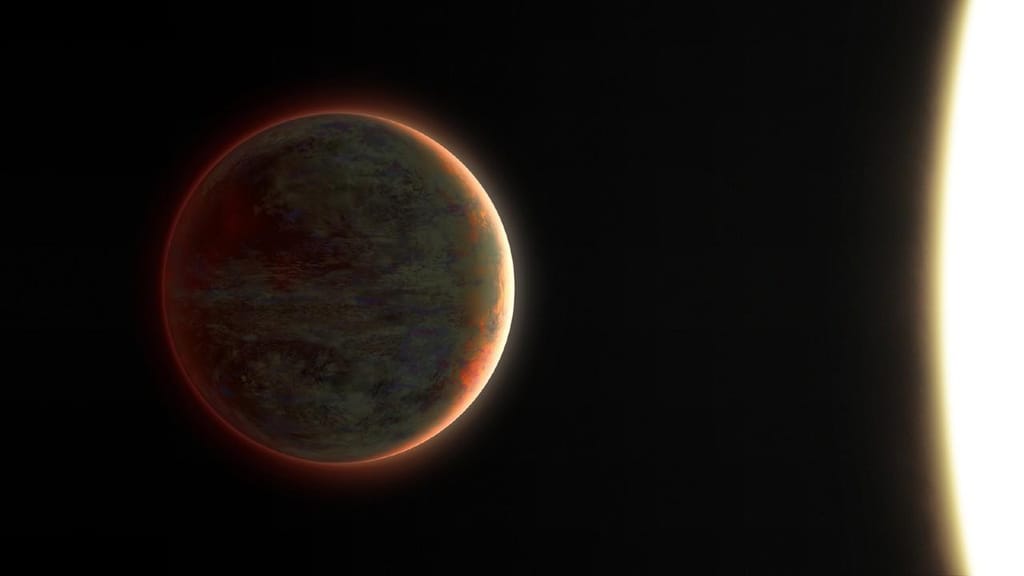 Esta é a imagem de um artista do exoplaneta WASP-121b. Este mundo vive um aquecimento extremo porque está muito perto da sua estrela. Patricia Klein/MPIA