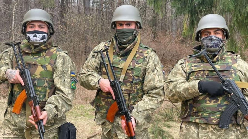 Três militares brasileiros juntaram-se à Legião Estrangeira a lutar ao lado dos ucranianos. Foto: DR