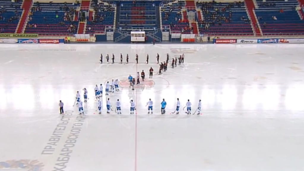 Nova demonstração de apoio à Rússia, agora no hóquei no gelo 