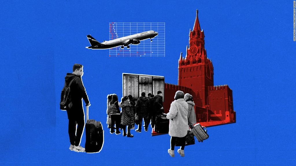 Gráfico de fuga da Rússia (Ilustração da Getty Images)
