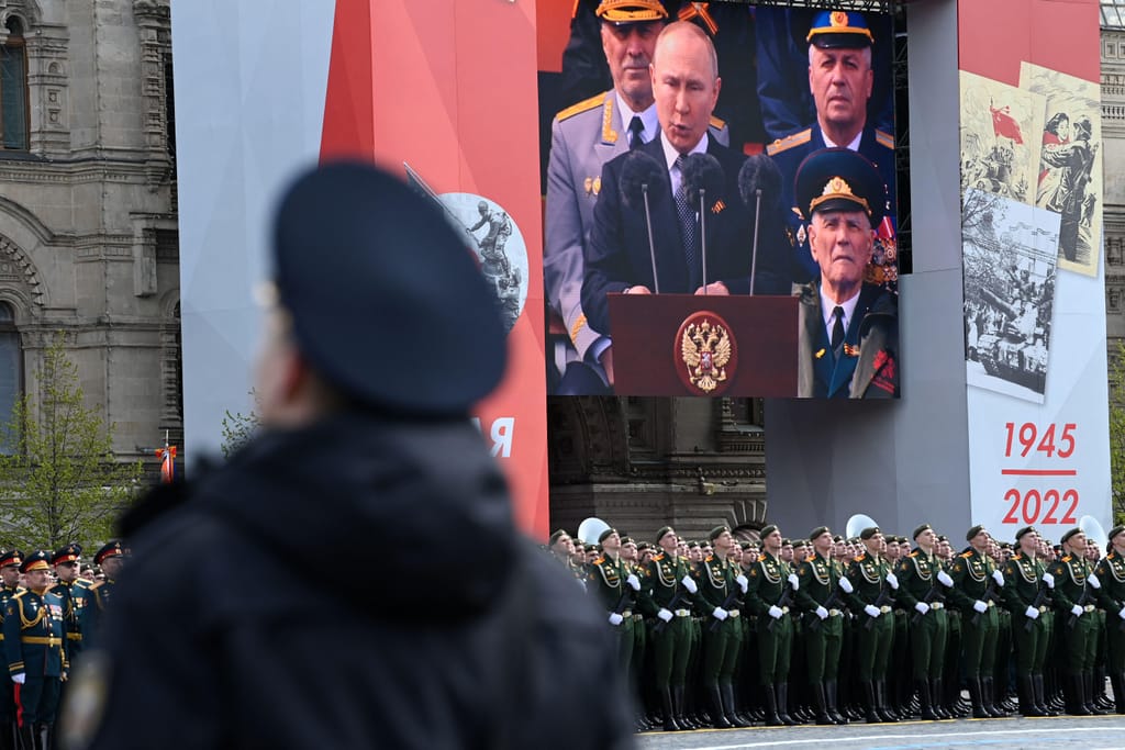Putin discursa na Praça Vermelha no Dia da Vitória (Getty Images)
