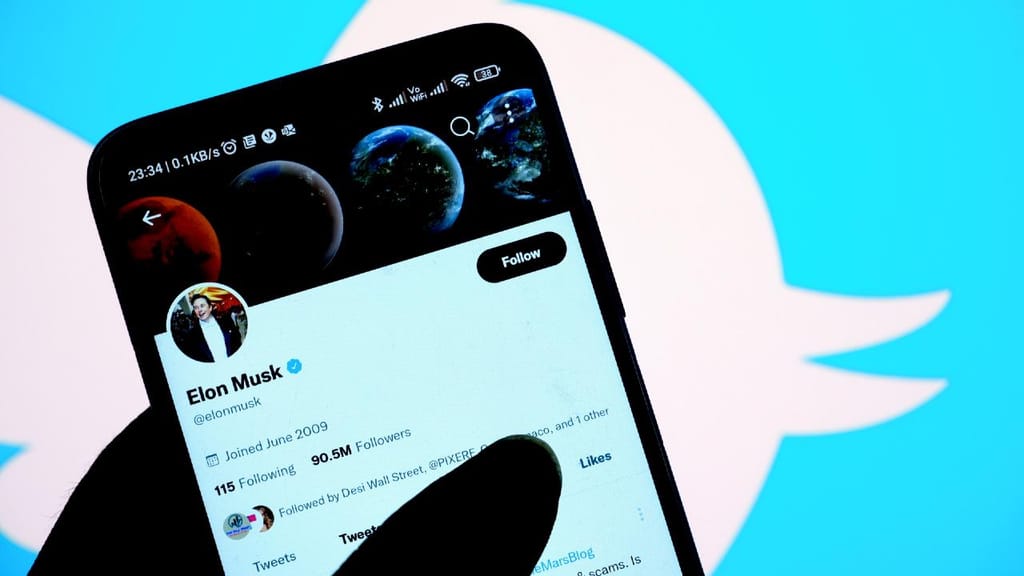 Elon Musk e o Twitter (Getty Images)