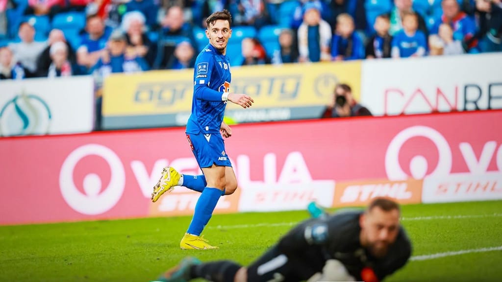 Afonso Sousa marcou o único golo do Warta-Lech