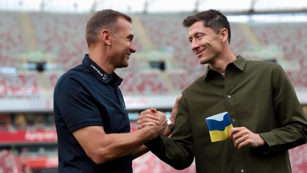 Robert Lewandowski e Andriy Shevchenko (instagram)