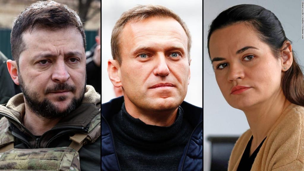 Volodymyr Zelensky, Alexey Navalny e Sviatlana Tsikhanouskaya