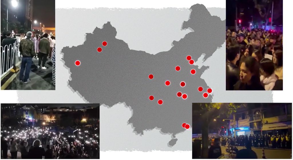 China mapa protestos CNN