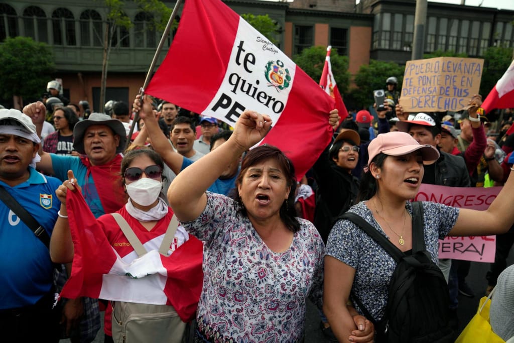 Manifestação no Peru (Associated Press)