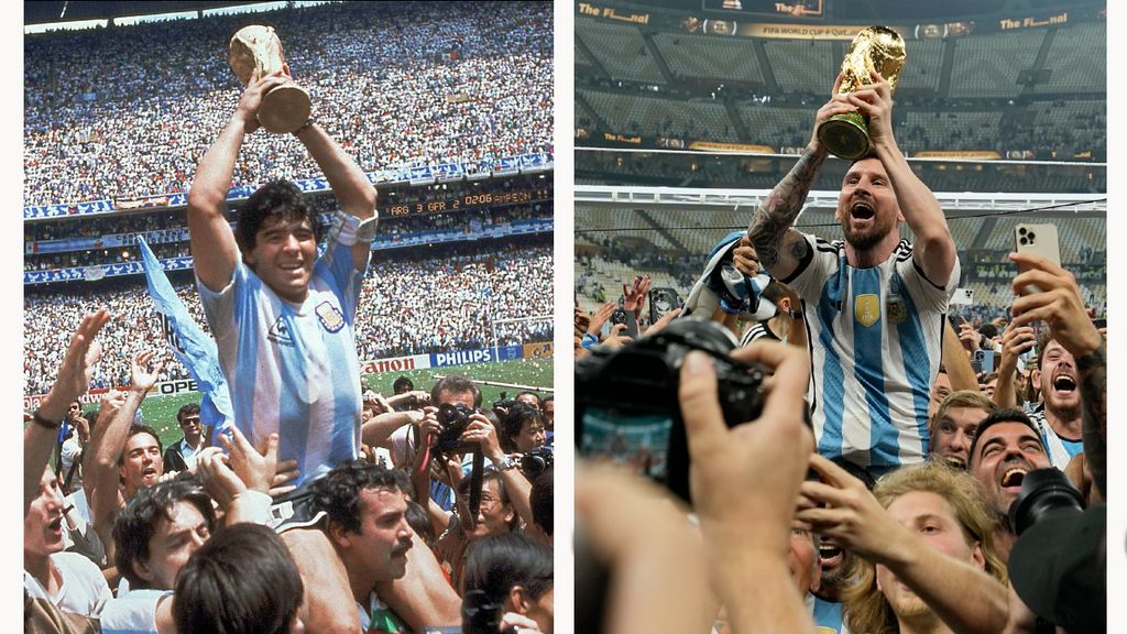 Messi e Maradona (AP)