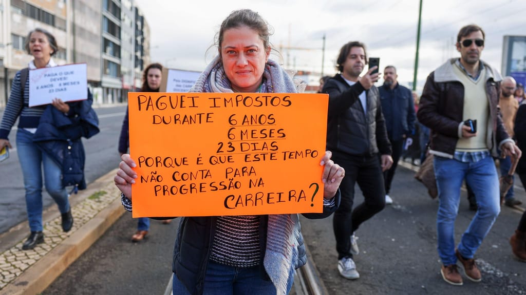 Novo dia de luta para os professores. Fenprof e STOP com ações de protesto em Lisboa (Lusa/JOSÉ SENA GOULÃO)